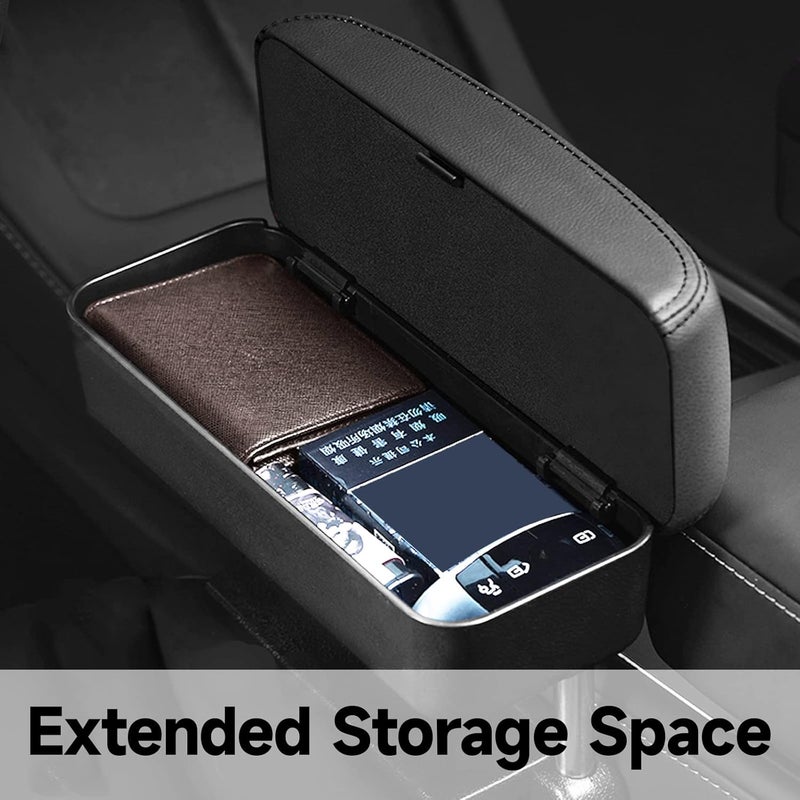 Dimeani Car Armrest Storage Box, Car Seat Gap Filler Organizer, Car Organizers and Storage, Arm Rest for Car, Forearm Wrist Support Adjustable Armrest for Most Car Models (Black) - Image 2